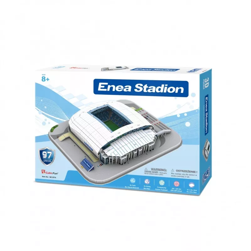 3D dėlionė Cubicfun Lech Poznan stadiono modelis – mastelio replika, kartoninės detalės, modelio numeris 306-20257