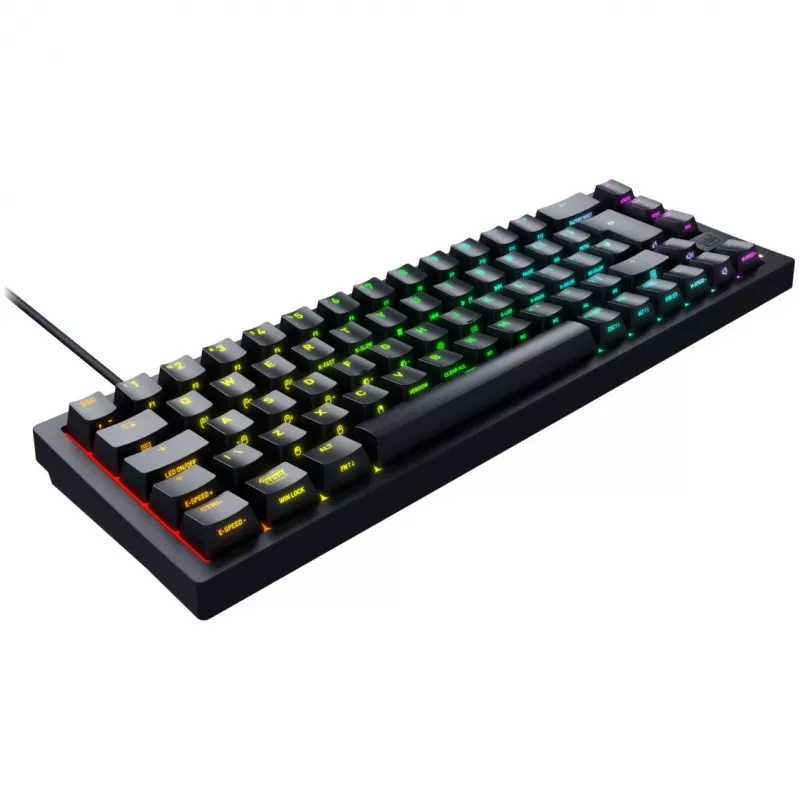 CHERRY K5V2 kompaktiška klaviatūra žaidimams USB QWERTY anglų juoda 67 klavišai RGB LED
