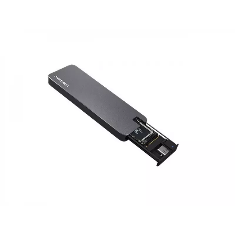 SSD dėklas NATEC Rhino M.2 NVMe Juodas 2 TB USB Type-C, M.2 NVMe, USB 3.1 Gen 2, palaiko 30 mm