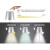 Beper P201UTP117 akumuliatorinė LED stalo lempa, 1,5 W, jutiklinis jungiklis, su ryškumo reguliavimu, 33 mm buteliui skirtas adapteris, atspari vandeniui, sidabro spalvos