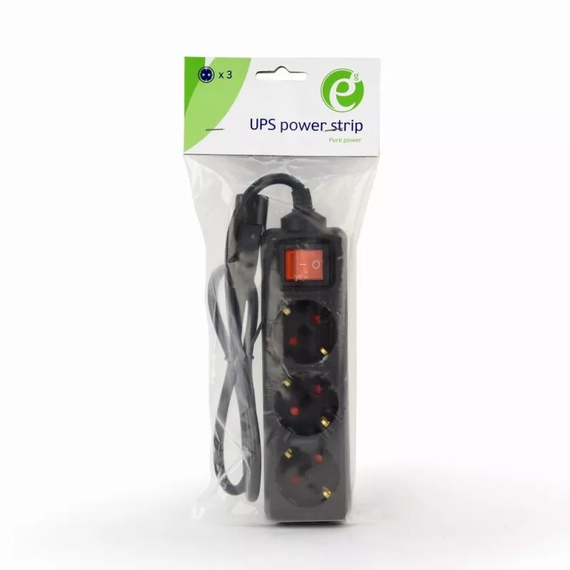Gembird EG-PSU3-01 ilgintuvas 0,6 m 3 AC lizdai Vidaus juodas