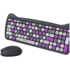 Belaidis klaviatūros ir pelės rinkinys CANYON HSET-W6 Kitty Edition – violetinis