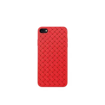 Minkštas dėklas Devia iPhone SE2 raudonas su pynimo raštu
