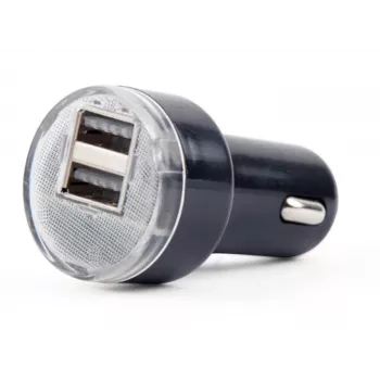 Automobilinis kroviklis Gembird EG-U2C2A-CAR-02, 12–24V įėjimas, 5V/2.1A išėjimas, 2× USB 2.0, juodas