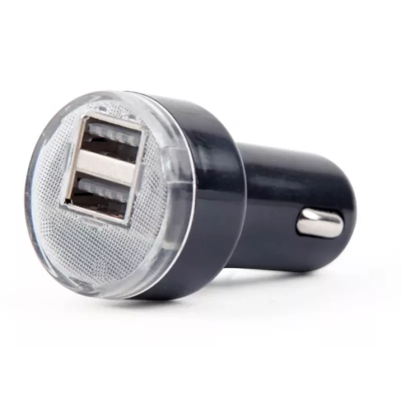 Automobilinis kroviklis Gembird EG-U2C2A-CAR-02, 12–24V įėjimas, 5V/2.1A išėjimas, 2× USB 2.0, juodas