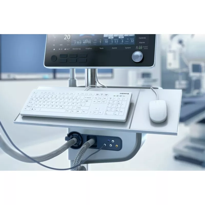 Contour Design Active Key Contour QuickClean Medicininė klaviatūra IP68 pilno dydžio laidinė balta DE C8112