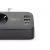 DIGITUS 3-jų lizdų ilginimo blokas su 2×USB-A ir 1×USB-C, 3 AC lizdai (E/F tipas), 1,5 m laidas, juodas