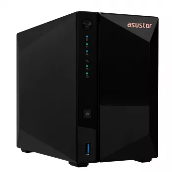 Asustor DRIVESTOR 2 Pro Gen2 AS3302T v2 NAS, Realtek RTD1619B, 2 GB DDR4, ADM, juoda