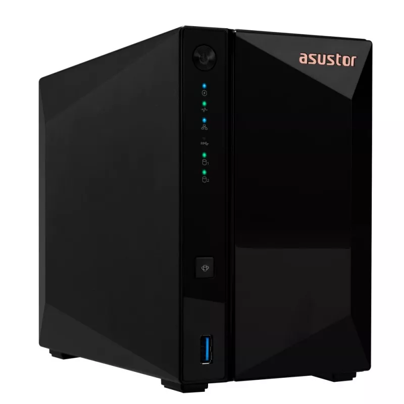 Asustor DRIVESTOR 2 Pro Gen2 AS3302T v2 NAS, Realtek RTD1619B, 2 GB DDR4, ADM, juoda
