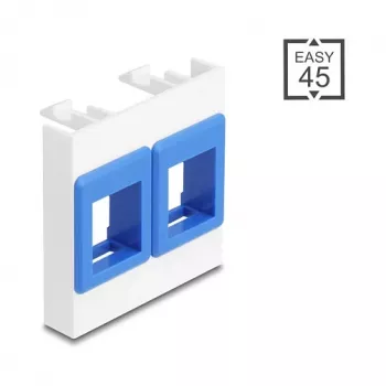 Snap-in rėmelis keystone moduliams DELOCK 81557 – plastikinis, 45×45×17,5 mm, mėlynai baltas