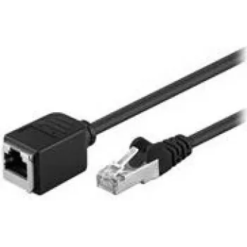 Goobay CAT 5e prailginimo kabelis F/UTP, juodas, 15 m – variniai laidai, RJ45 kištukas (8P8C) RJ45 lizdas (8P8C) (73390)