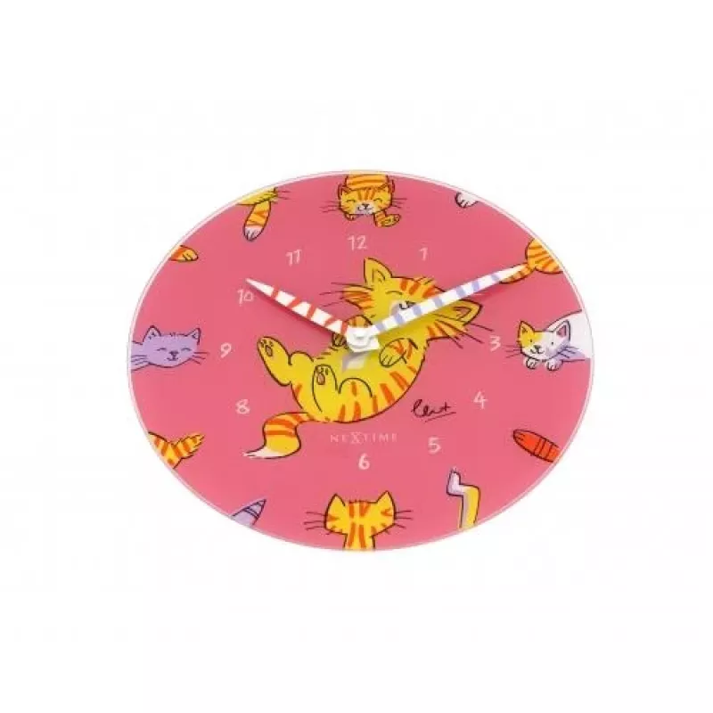NeXtime klok 8810 Tickle My Tummy, Ø30 cm, sieninis, rožinė / daugiaspalvė