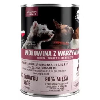 Šlapias šunų ėdalas PetRepublic DOG 400 g, gabaliukai padaže su jautiena ir daržovėmis, mažiems ir vidutiniams šunims