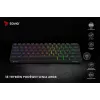 Mechaninė žaidimų klaviatūra SAVIO BLACKOUT X2 PEACH — 61 klavišų 60% QWERTY, RGB LED, hot-swap, USB Type-A/Type-C, atjungiamas kabelis