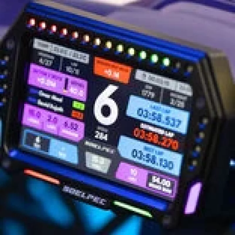 Lenktyninis ekranas Spectrum SOELPEC XR-5 – automobilio prietaisų skydelio ekranas motorsporto telemetrijai ir ratų laikams