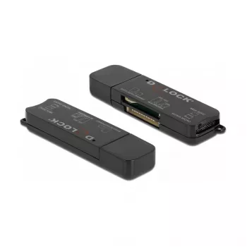 DeLOCK SuperSpeed USB kortelių skaitytuvas SD, Micro SD, MS