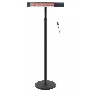 TunaBone TB2580ST-01 elektrinis stovimas terasinis šildytuvas, vienas anglinis auksinis vamzdelis, 2500 W, juodas