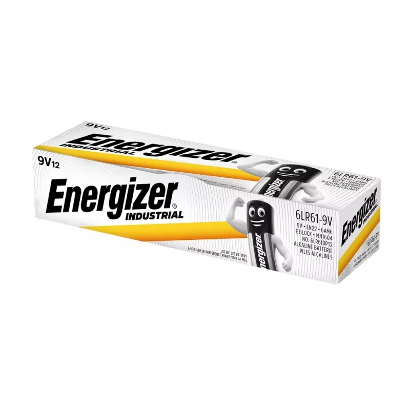 Energizer 9V PP3 pramoninės šarminės baterijos, 12 vnt. pakuotė