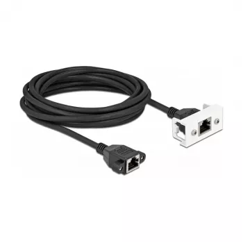 DeLOCK tinklo ilginimo kabelis Cat.6A 5m S/FTP RJ45 juodas