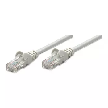 Intellinet tinklo jungiamasis laidas, Cat6, 2m, pilkas, CCA, U/UTP, PVC, RJ45, paauksuoti kontaktai, apsaugotas nuo užkliuvimo, su apsauginiu gaubtu, viso gyvenimo garantija