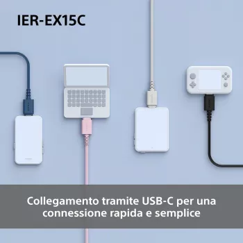 Sony IER-EX15C Ausinės Laidinės Ausinės Garsiakalbis USB Type-C Juodos