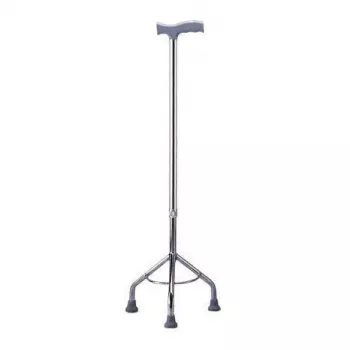 Reabilitacinis trikojis ėjimo ramentas MDH reguliuojamas aukštis 73–95,5 cm aliuminis plieninis sidabrinis, max apkrova 100 kg