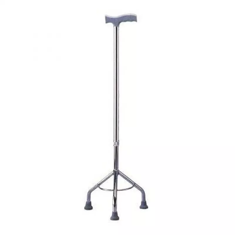 Reabilitacinis trikojis ėjimo ramentas MDH reguliuojamas aukštis 73–95,5 cm aliuminis plieninis sidabrinis, max apkrova 100 kg