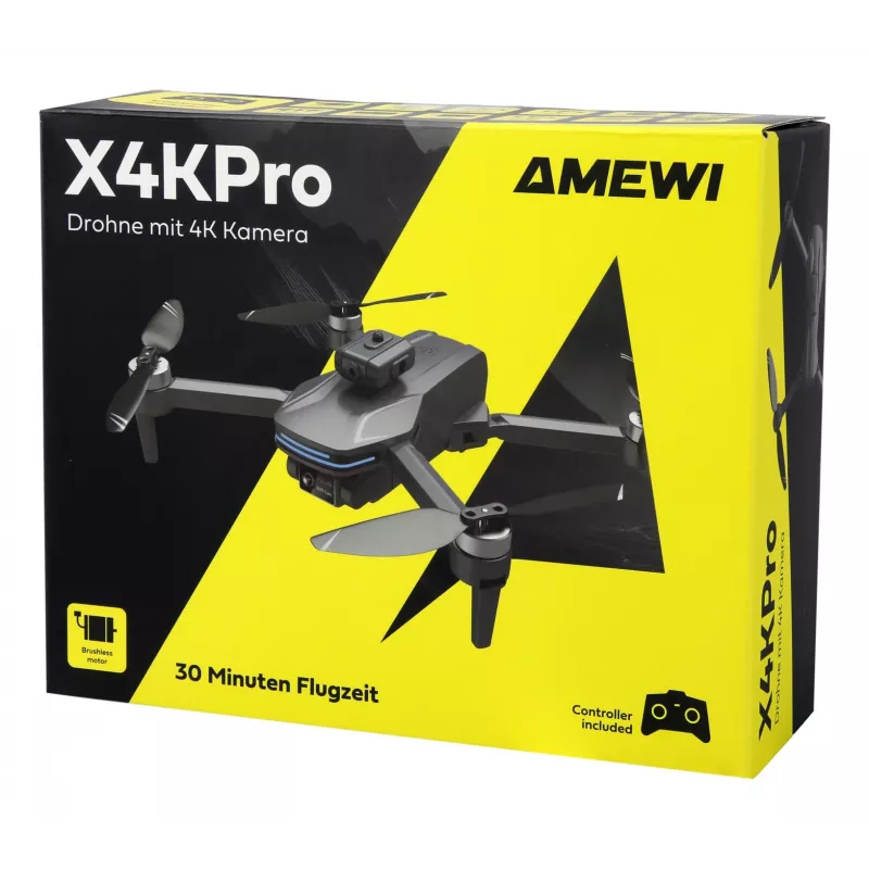 Dronas Amewi X4KPro, 4 rotoriai, 3840 x 2160 pikselių, 1500 mAh, pilka