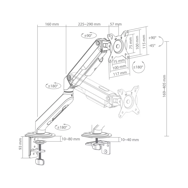 Stalinis monitoriaus laikiklis Sbox LCD-S012-3 (17-32 col./2-9 kg/100x100)