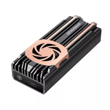 SSD korpusas GrauGear G-M2U4-40G-F – M.2, 1 diskas, USB4 Gen4, 40 Gbit/s, aliuminis, juodas