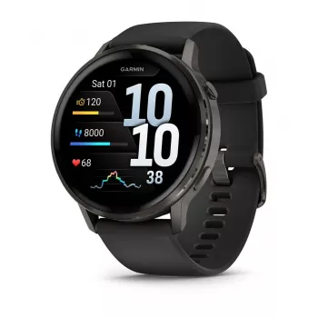Išmanusis laikrodis GARMIN Venu 4 1,4 colio AMOLED GPS juodas, 45 mm korpusas, 8 GB, 12 dienų baterija, 5 ATM