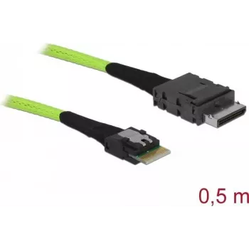 SAS kabelis DeLOCK 85801 0,5 m 32 Gbit/s juodas žalias