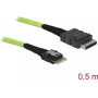 SAS kabelis DeLOCK 85801 0,5 m 32 Gbit/s juodas žalias