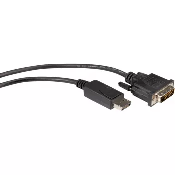ROLINE vaizdo kabelis DisplayPort (M) – DVI-D (M) 1 m (DisplayPort 1.1) su fiksavimo varžtais, juodas (11.04.5771)