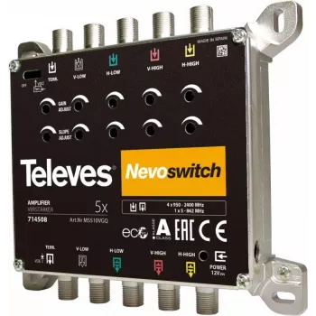 Satelitinis multiswitch Televes 714508 5 įėjimai 5 išėjimai