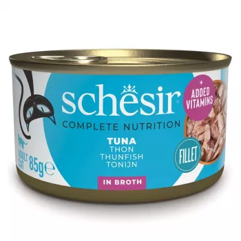 Šlapias kačių maistas Agras Pet Foods Schesir tunas virimo vandenyje 85 g suaugusioms katėms
