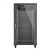 Stovo spinta LANBERG FF01-6222-12B 22U 600x1200 mm juoda su stiklinėmis priekinėmis ir galinėmis durelėmis