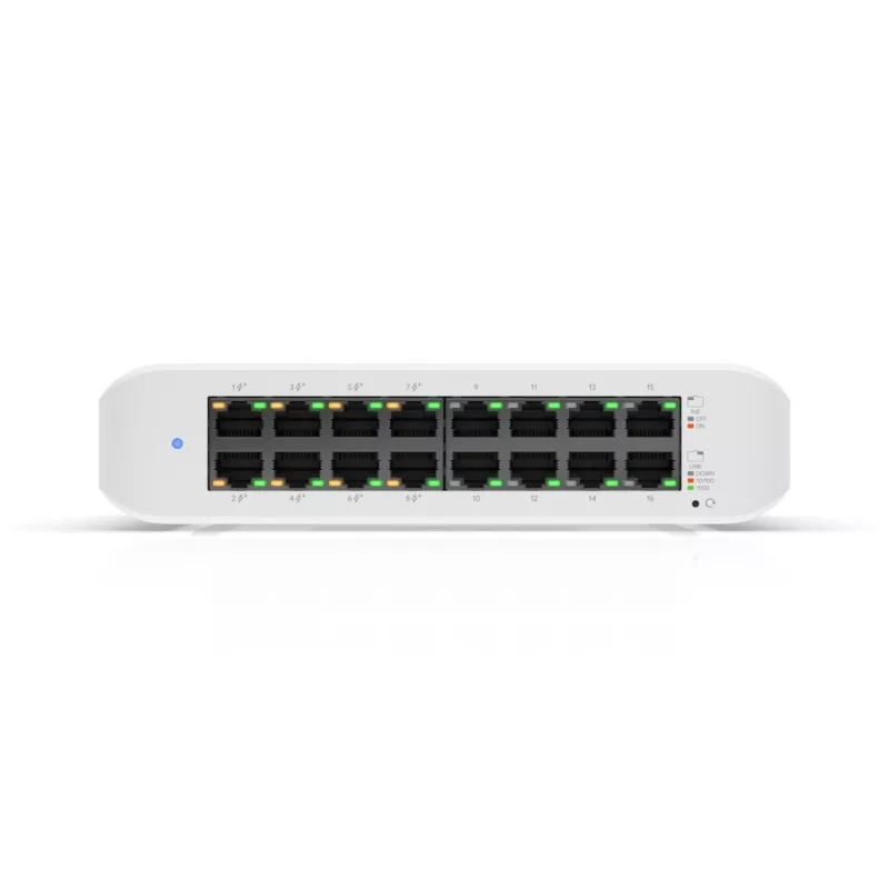 Ubiquiti UniFi Switch Lite 16 PoE L2 Gigabit Ethernet (10/100/1000) maitinimas per Ethernet (PoE) Baltas
