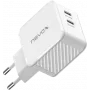 65W DUAL USB-C (PD) QC3.0 Įkroviklis GaN (Baltas, PD 3.0, QC 3.0)