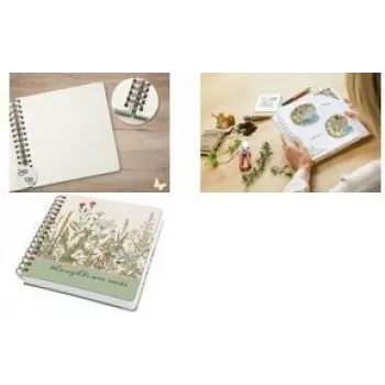 Sąsiuvinis spiralinis Sigel JQ200 A5 Wild Herbs Green White