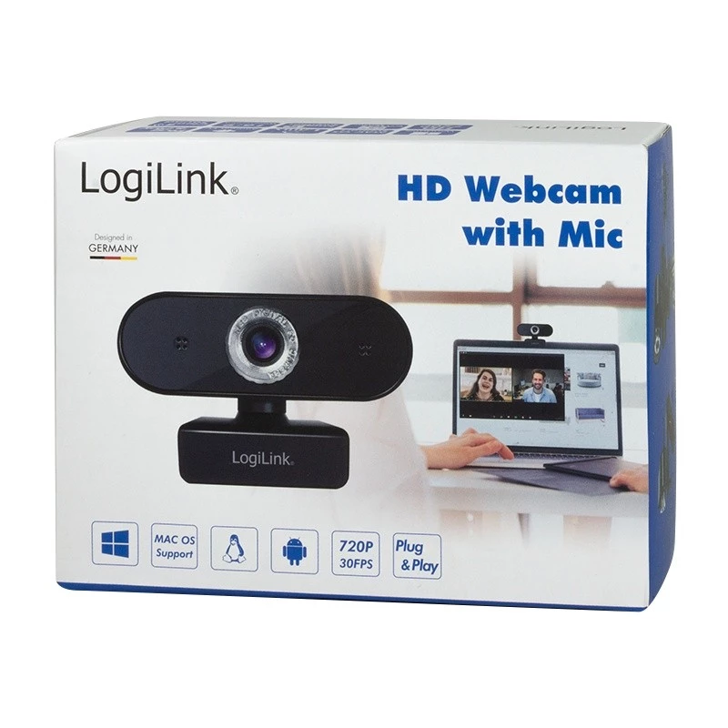 Web kamera LogiLink UA0368, 1280 x 720 pikselių, juoda