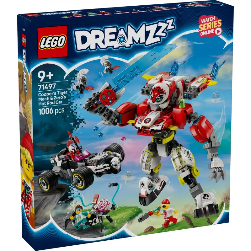 LEGO DREAMZZZ 71497 Cooperio Tigro Mechas ir Zero karštasis automobilis