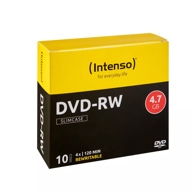INTENSO DVD-RW 4.7 GB 4x, 10 vnt., 120 mm optinis diskas, plonas dėklas