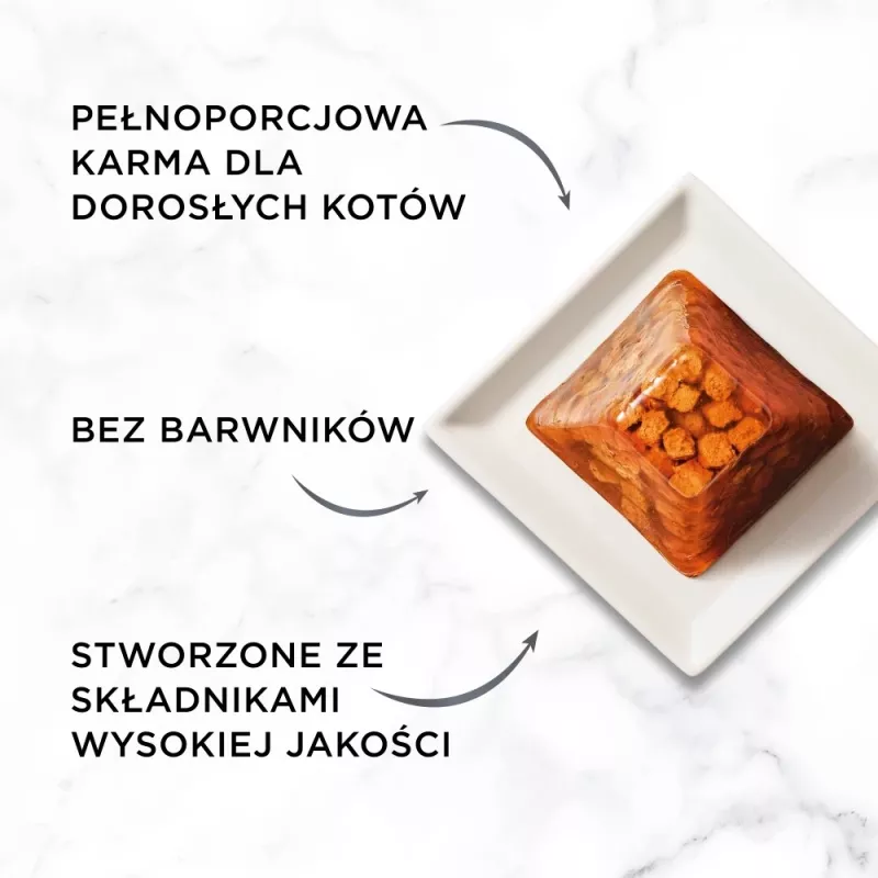 Šlapias kačių ėdalas Purina Nestlé Gourmet Revelations gabaliukai želė su vištiena 2 x 57 g, suaugusioms katėms, baltymai 9%, drėgnis 83%