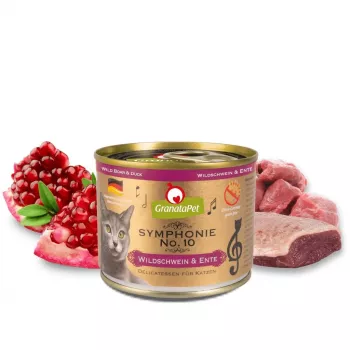 Šlapias kačių ėdalas Fox4Pets Symphonie Nr.10 Šerniena ir antis 200 g, pilnavertis suaugusių kačių ėdalas, 78% drėgmės