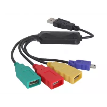 DeLock USB2.0 išorinis 4 prievadų kabelinis USB šakotuvas - Hub - 4 x USB2.0 - stalinis (61724)