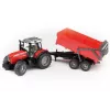 BRUDER Massey Ferguson 7480 su savivartiniu priekabu – žemės ūkio traktoriaus modelis