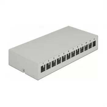 Patch panel DeLOCK Keystone 12 prievadų pilkas