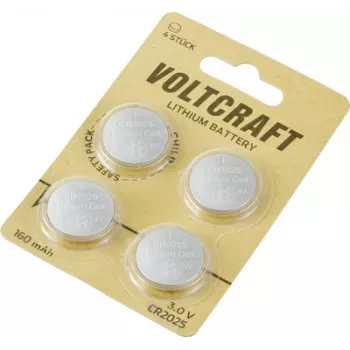 Voltcraft CR 2025 baterija monetinė 3 V 160 mAh ličio 4 vnt. pakuotė LM2025 VC-12629380