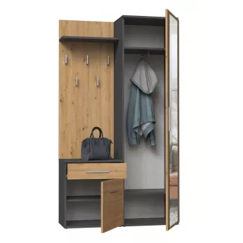 Spintelė prieškambariui Top e shop GARD DUO ANT/ART KPL — 2 varstomos durys, medžio drožlių plokštė, 1000×350×1800 mm